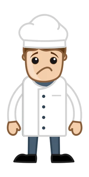 Triste Cartoon Vector Chef — Vetor de Stock