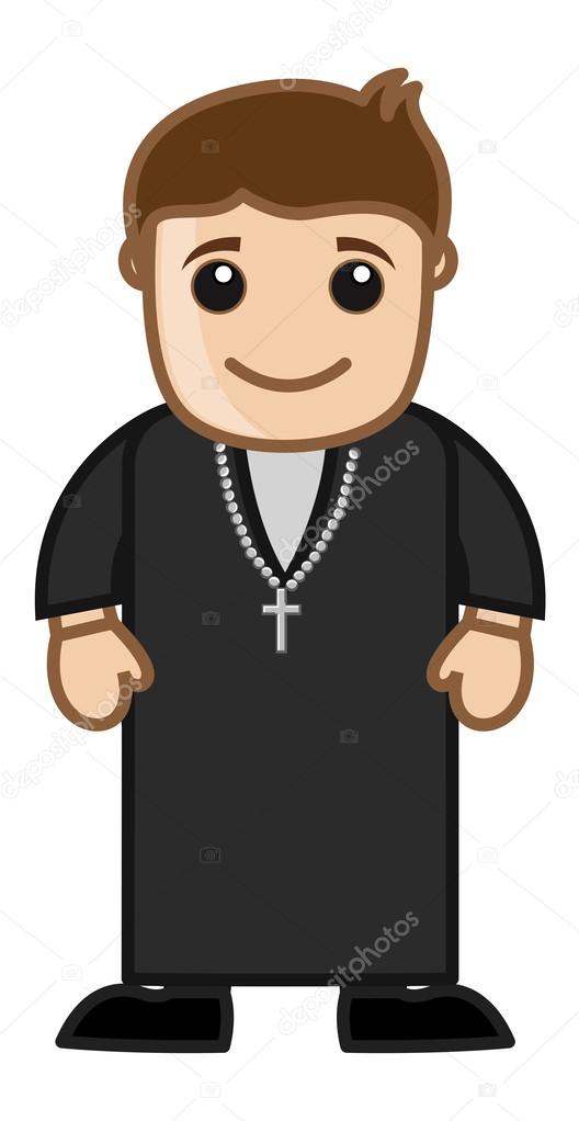 Cartoon Vector Character - Church Priest