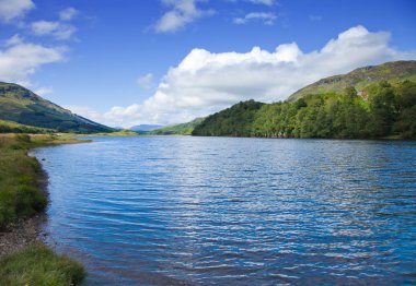 Scottish summer landscape with lake