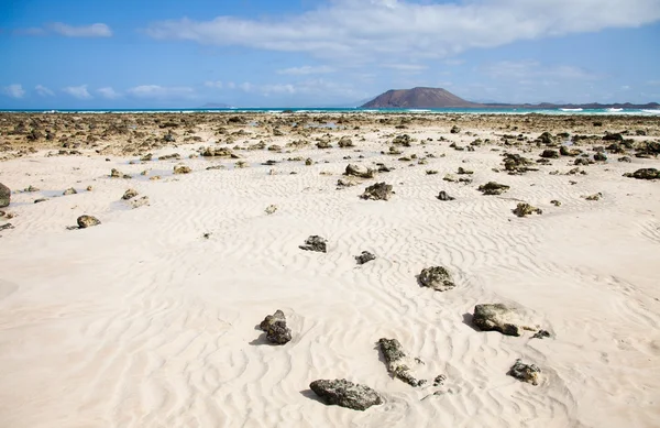 Stranden i Corralejo flagga — Stockfoto