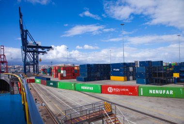 Container port in Las Palmas clipart