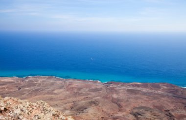 Kuzey fuerteventura, Doğu görünümünden montana roja (kırmızı mountai