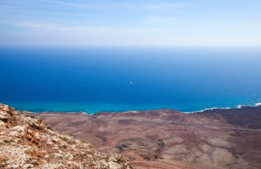 Kuzey fuerteventura, Doğu görünümünden montana roja (kırmızı mountai