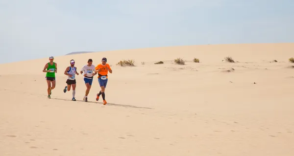 CORRALEJO - 03 NOVEMBRE : Les participants courent dans les dunes de Fo — Photo