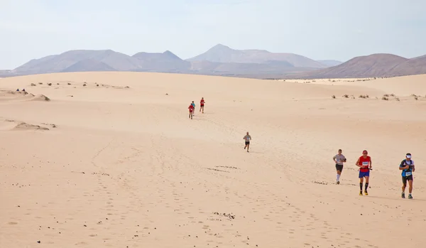 CORRALEJO - 03 NOVEMBRE : Les participants courent dans les dunes de Fo — Photo