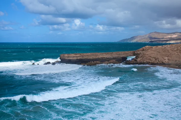 Δυτική ακτή της fuerteventura στο la σύγκριση — Φωτογραφία Αρχείου