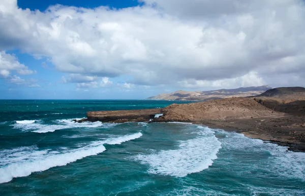 Δυτική ακτή της fuerteventura στο la σύγκριση — Φωτογραφία Αρχείου