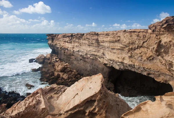 Västra kust fuerteventura på la jämfört — Stockfoto