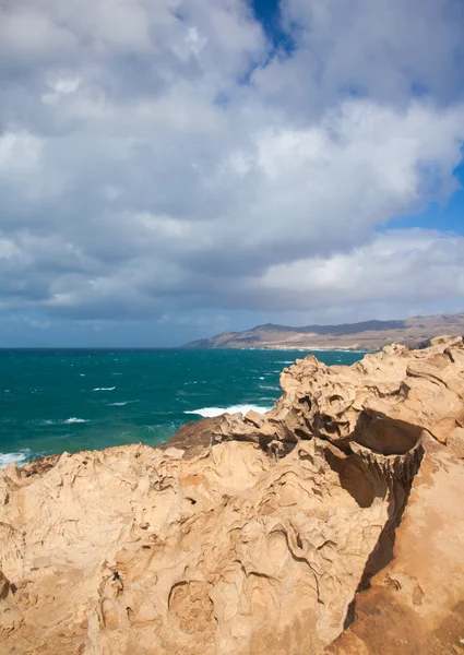 Západní pobřeží fuerteventura v la porovnání — Stock fotografie