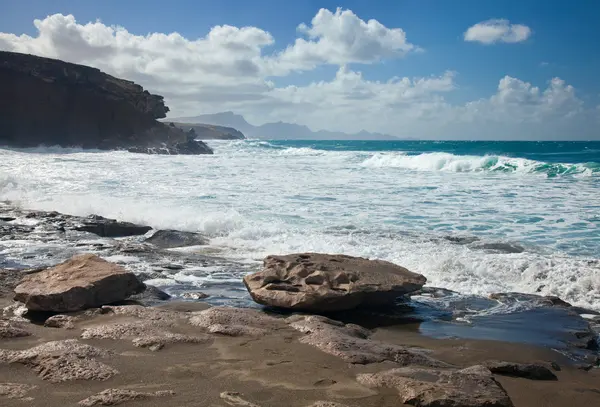 Δυτική ακτή της fuerteventura στο la σύγκριση — Φωτογραφία Αρχείου