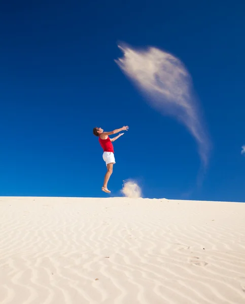 Zelf-gemaakte zand genie — Stockfoto