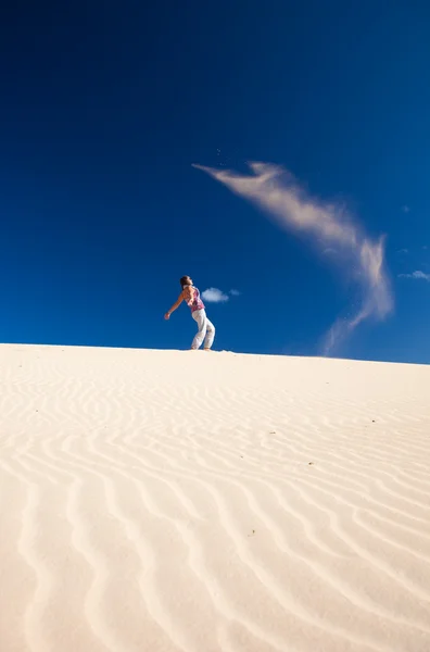 Zelf-gemaakte zand genie — Stockfoto
