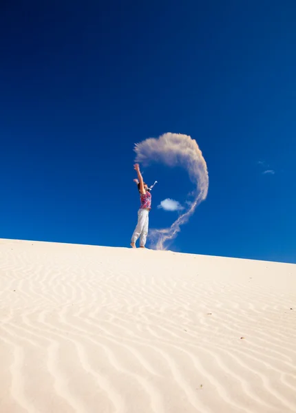 Zelf-gemaakte zand genie — Stockfoto