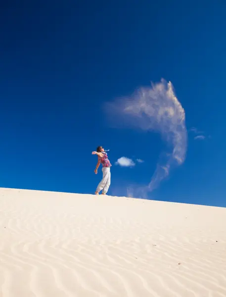 Zelf-gemaakte zand genie — Stockfoto