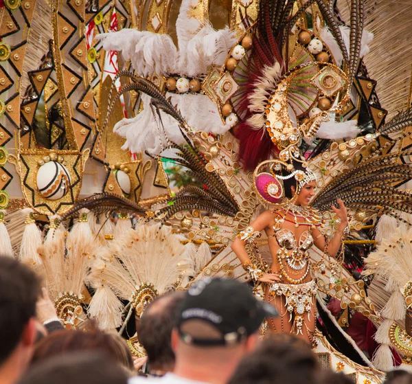 SANTA CRUZ, ESPAÑA - 12 de febrero: Desfile de participantes en colorido — Foto de Stock