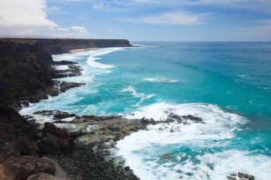 fuerteventura erozyona uğramış dik Batı kıyıları