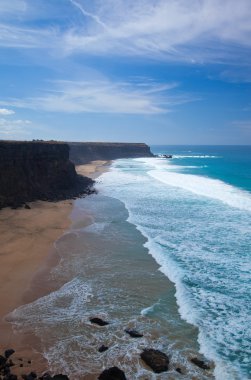 fuerteventura erozyona uğramış dik Batı kıyıları