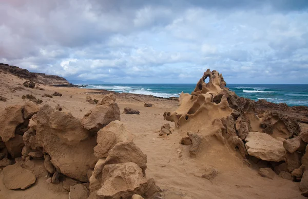 Côte ouest érodée de Fuerteventura — Photo