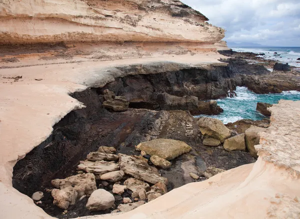 Costa oeste erodida de Fuerteventura — Fotografia de Stock