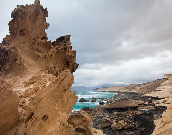 Costa oeste erodida de Fuerteventura — Fotografia de Stock