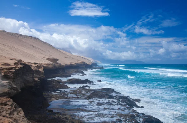 Eroded costa occidentale di Fuerteventura — Foto Stock