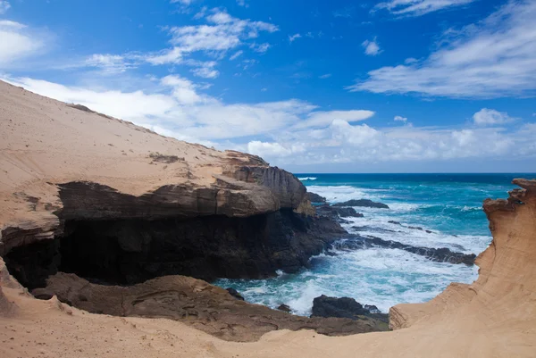 Costa oeste erosionada de Fuerteventura — Foto de Stock