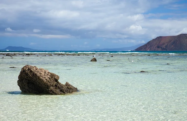 Północnej części wyspy fuerteventura, corraejo flagą — Zdjęcie stockowe