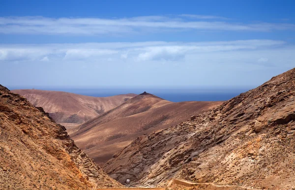 Fuerteventura, dağ yolu betancuria ve pajara arasında — Stok fotoğraf