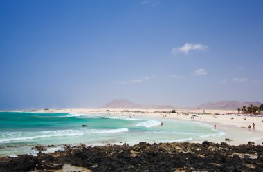 Kuzey fuerteventura, kenar grandes playas Beach, düşük tide