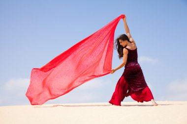 Flamenko dansçısı açık havada photoshoot