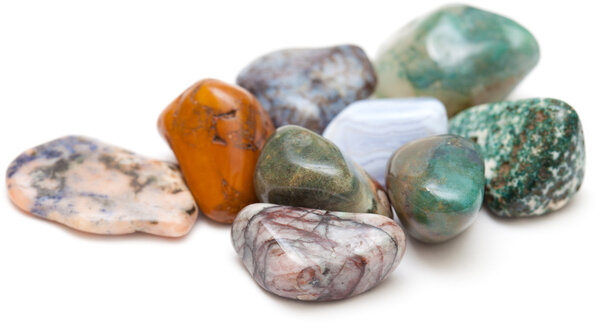 Semi-precious stones isolated