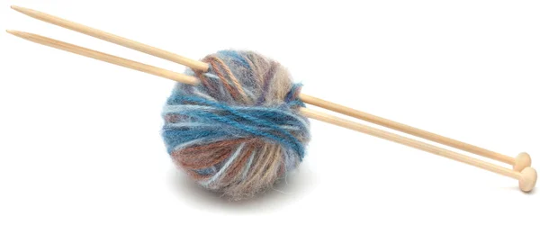 Knitting wool ball isolated on white — Stock Photo, Image