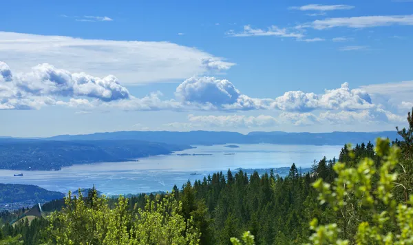 Vista de cima sobre Oslofjord — Fotografia de Stock