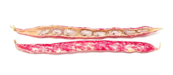 Rote Bohnenschoten isoliert auf weißen — Stockfoto