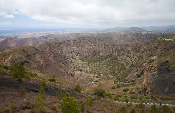 Gran canaria, widok z lotu ptaka z pico de bandama — Zdjęcie stockowe