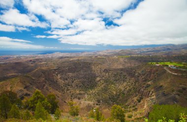Gran canaria, pico de bandama batıdan havadan görünümü