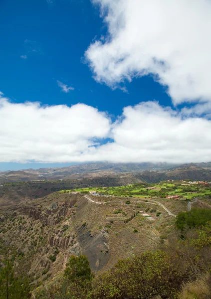 Gran canaria, luchtfoto west van pico de bandama — Stockfoto