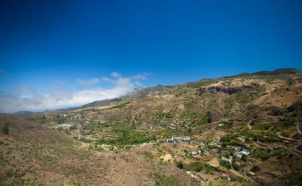 Gran Canaria, aerial view over sttep inland valley — Stock Photo, Image