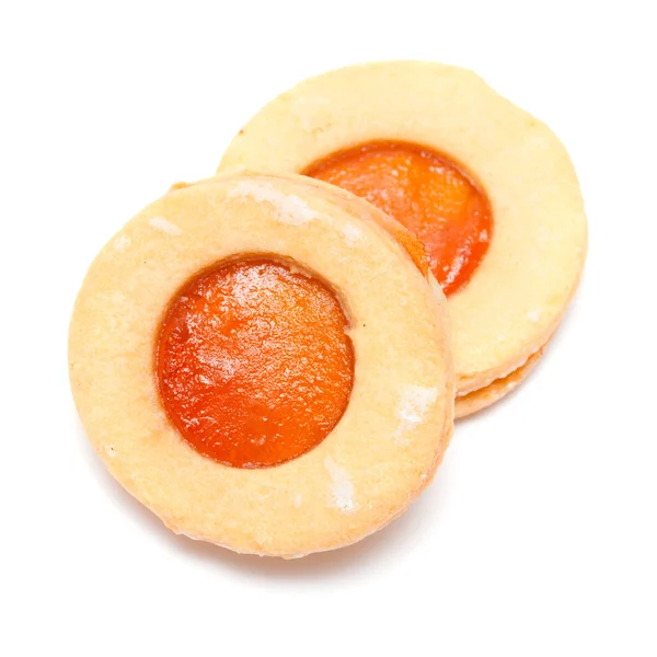 Traditional canarian biscuits of butter and apricot jam — Stock Photo, Image