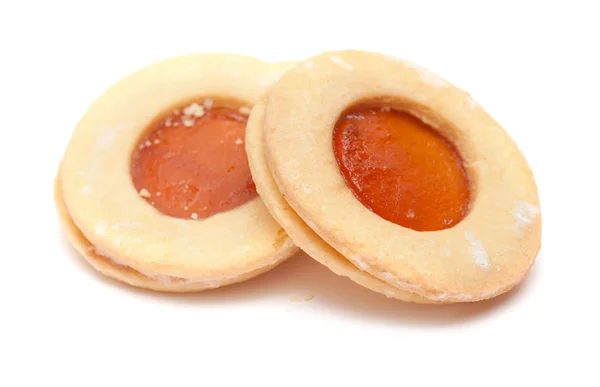 Traditional canarian biscuits of butter and apricot jam — Stock Photo, Image