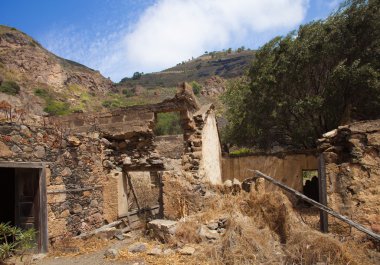 Gran canaria, caldera de bandama Çiftliği terk etti.