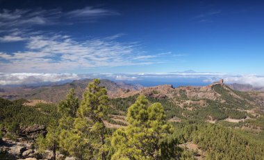Gran Canaria, adanın merkezi anıtsal bölgesi, Las Cumbres, ie The Summits, Pico de las Nieves çevresindeki manzaralar, adanın en yüksek noktası.