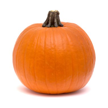 Beyaz arka plan üzerinde izole yuvarlak turuncu kabak