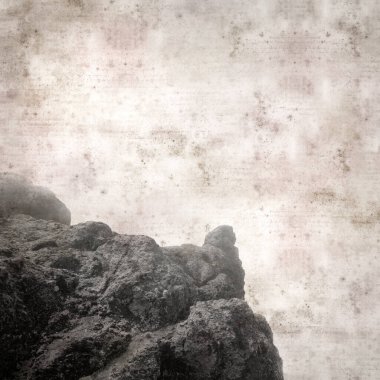 Popüler yürüyüş rotası Camino de La Plata 'nın çevresindeki Central Gran Canariaaa manzaralı şık desenli eski kağıt kare arka plan