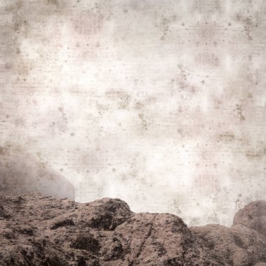 Popüler yürüyüş rotası Camino de La Plata 'nın çevresindeki Central Gran Canariaaa manzaralı şık desenli eski kağıt kare arka plan