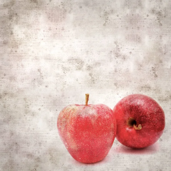 Quadrat Stilvolle Alte Strukturierte Papier Hintergrund Mit Äpfeln — Stockfoto