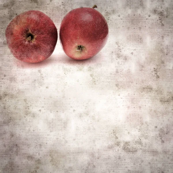 Quadrat Stilvolle Alte Strukturierte Papier Hintergrund Mit Äpfeln — Stockfoto