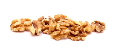 Gran Canaria üretimi - Juglans regia fındıkları, İran cevizi, beyaz arka planda izole edilmiş 