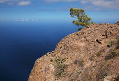 Büyük Kanarya, Doğa Parkı Tamadaba 'daki adanın dağlık kesiminin manzarası, Avrupa' nın en yüksek uçurumu olan Faneque 'ye yürüyüş rotası.