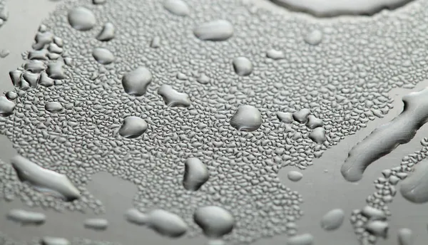 Fondo Macro Con Patrón Condensación Gotas Agua Superficie Metálica — Foto de Stock